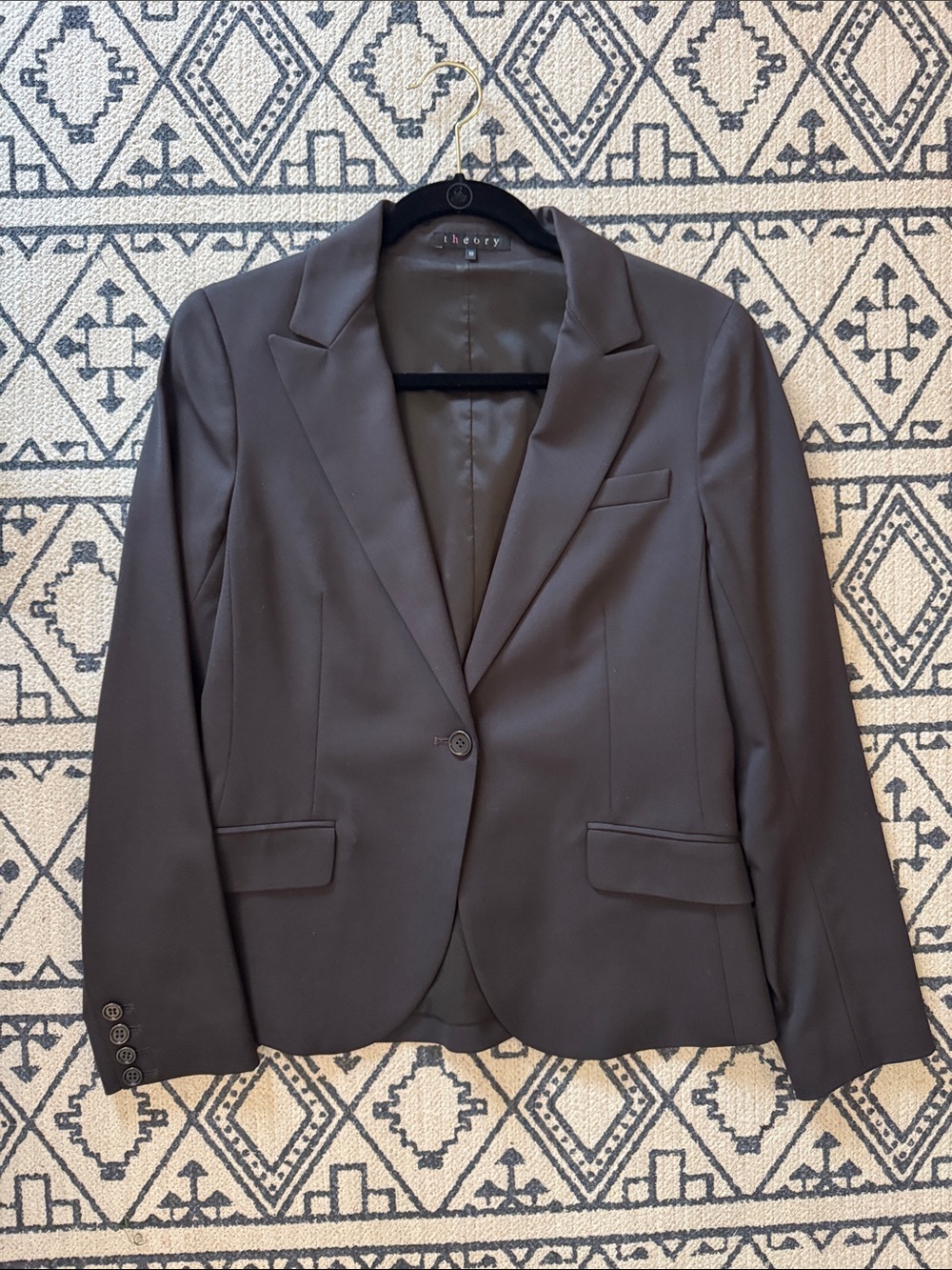 Theory Women's Brown Single-Button Tailored Blazer